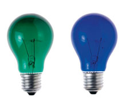 Glödlampa färgad grön/blå
