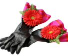 Diskhandskar-Svart med blomma
