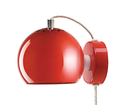 Lampa Ball Vägg röd blank